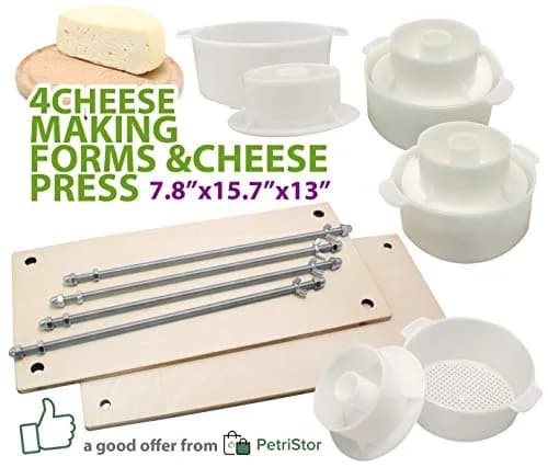 PetriStor Wooden Cheese Press 16in | Durable Home Cheese Making Tool with Metal Guides thumbnail 4
