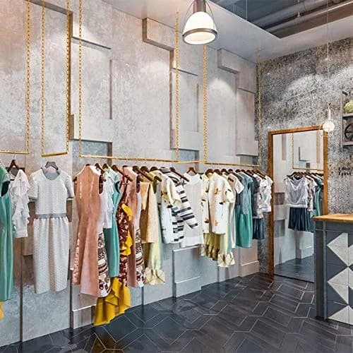 Ethemiable Adjustable Height Clothing Storage Chain Garment Rack 92cm (36" L) | Heavy Duty Metal Display Shelf for Boutiques & Homes thumbnail 4