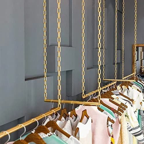 Ethemiable Adjustable Height Clothing Storage Chain Garment Rack 92cm (36" L) | Heavy Duty Metal Display Shelf for Boutiques & Homes thumbnail 7