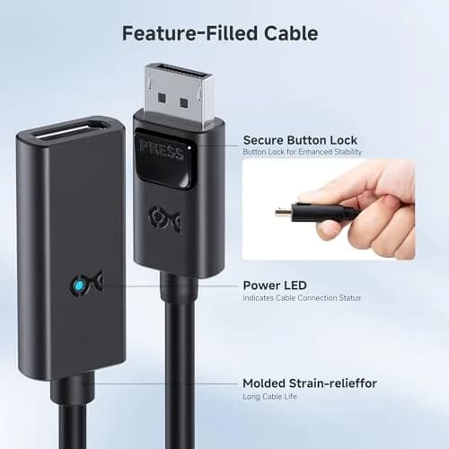 Cable Matters Active DisplayPort Extension Cable 5m (16ft) | 8K 60Hz DP 1.4 Male to Female thumbnail 6