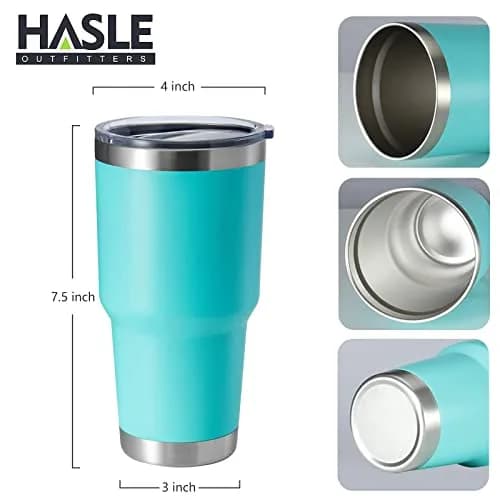 HASLE OUTFITTERS 30oz Stainless Steel Tumbler | Double Wall Vacuum Insulated Travel Mug (Light Green, 8) thumbnail 3