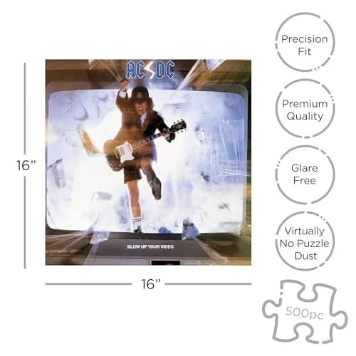 RockSaws AC/DC Blow Up Your Video 500 Piece Jigsaw Puzzle | Classic Rock Music Memorabilia (16 x 16 in) thumbnail 2