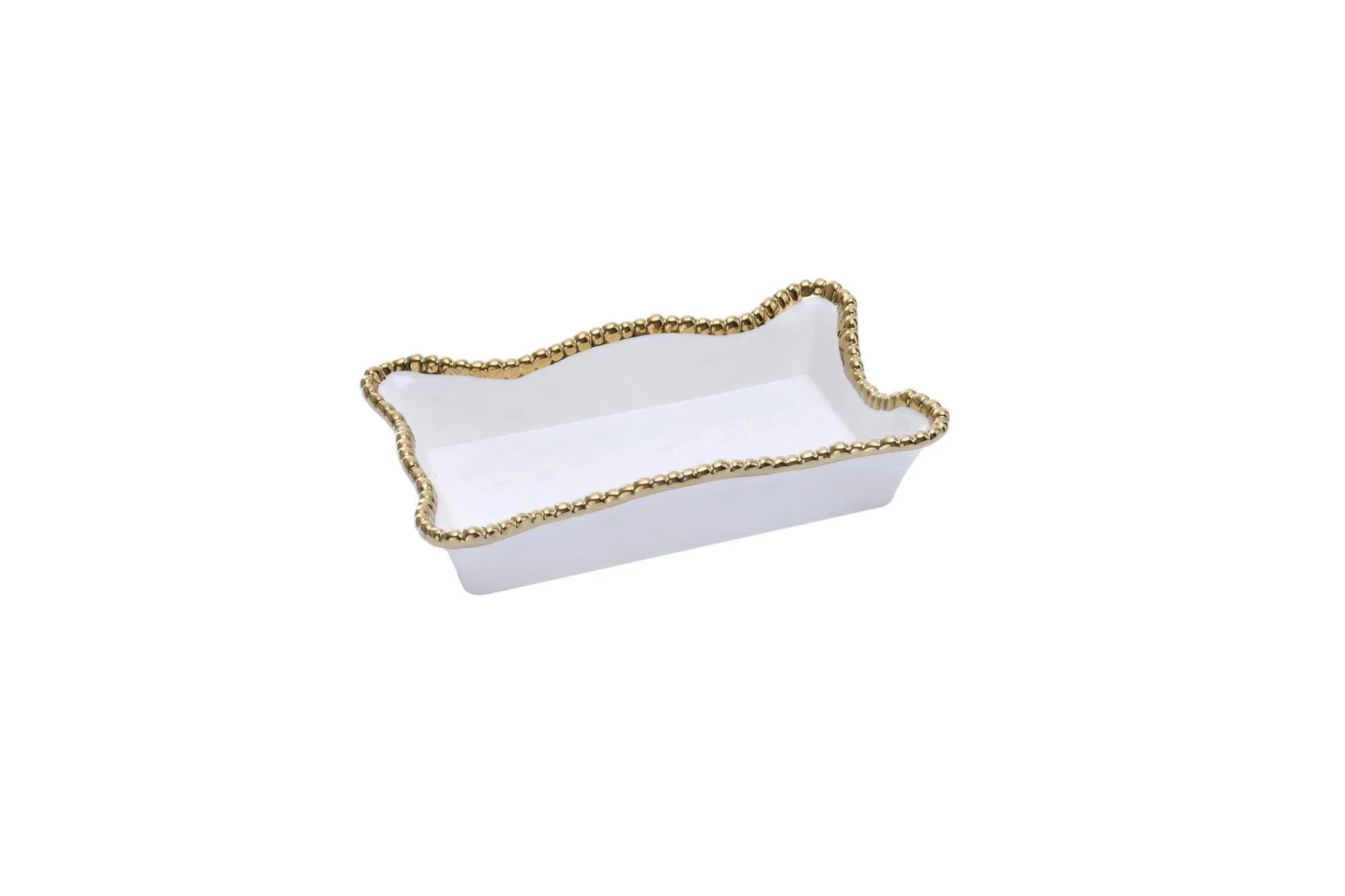 Pampa Bay Verona Napkin Holder 25.4 cm (10 Inch) | White Porcelain with Titanium Finish