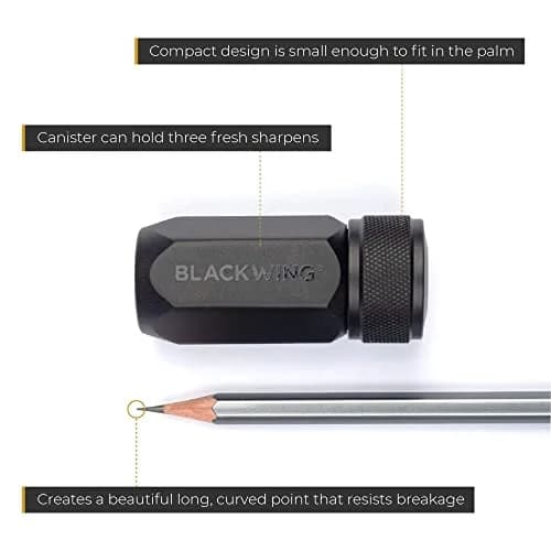 Blackwing One-Step Long Point Pencil Sharpener with German Steel Blade, Black (30mm) thumbnail 2