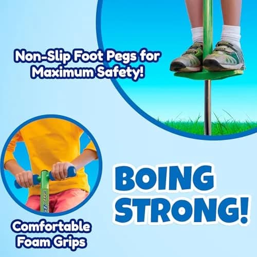 Geospace Jumparoo BOING! JR. Steel POGO STICK for Kids 50-90 Lbs | Active Outdoor Play thumbnail 7