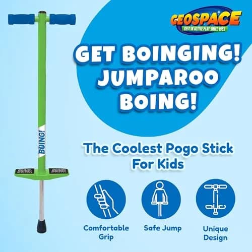Geospace Jumparoo BOING! JR. Steel POGO STICK for Kids 50-90 Lbs | Active Outdoor Play thumbnail 8