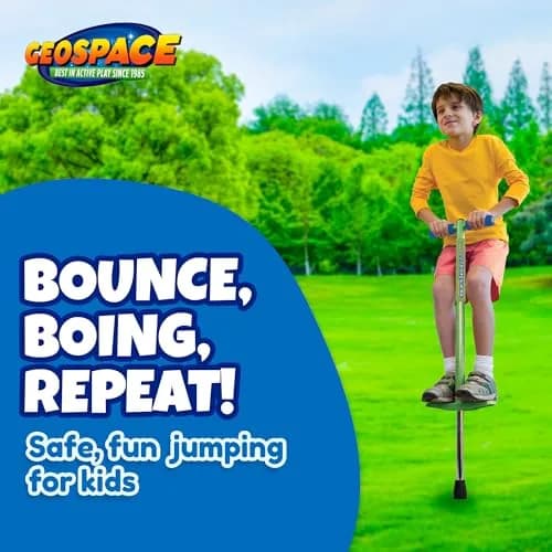 Geospace Jumparoo BOING! JR. Steel POGO STICK for Kids 50-90 Lbs | Active Outdoor Play thumbnail 2
