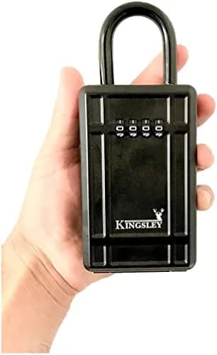 Kingsley KL313 Large Capacity Key Storage Box with Resettable Code, Water Resistant, Black | 12 cu in (200 ml) thumbnail 7