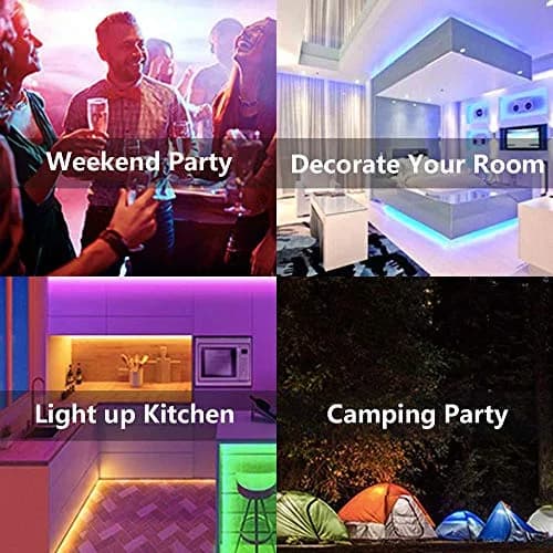 Lcutml 50FT RGB LED Strip Lights | Sync to Music, Dimmable, Multi-Colored, Indoor Use thumbnail 5