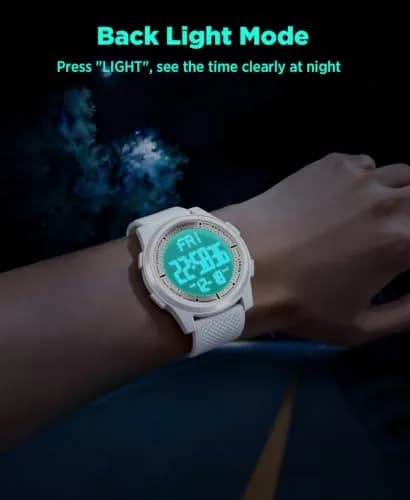 Beeasy Digital Watch for Men Women | 50M Waterproof, Ultra-Thin 6.6mm, 44mm Silicone Sports Watch with Alarm & Stopwatch thumbnail 5