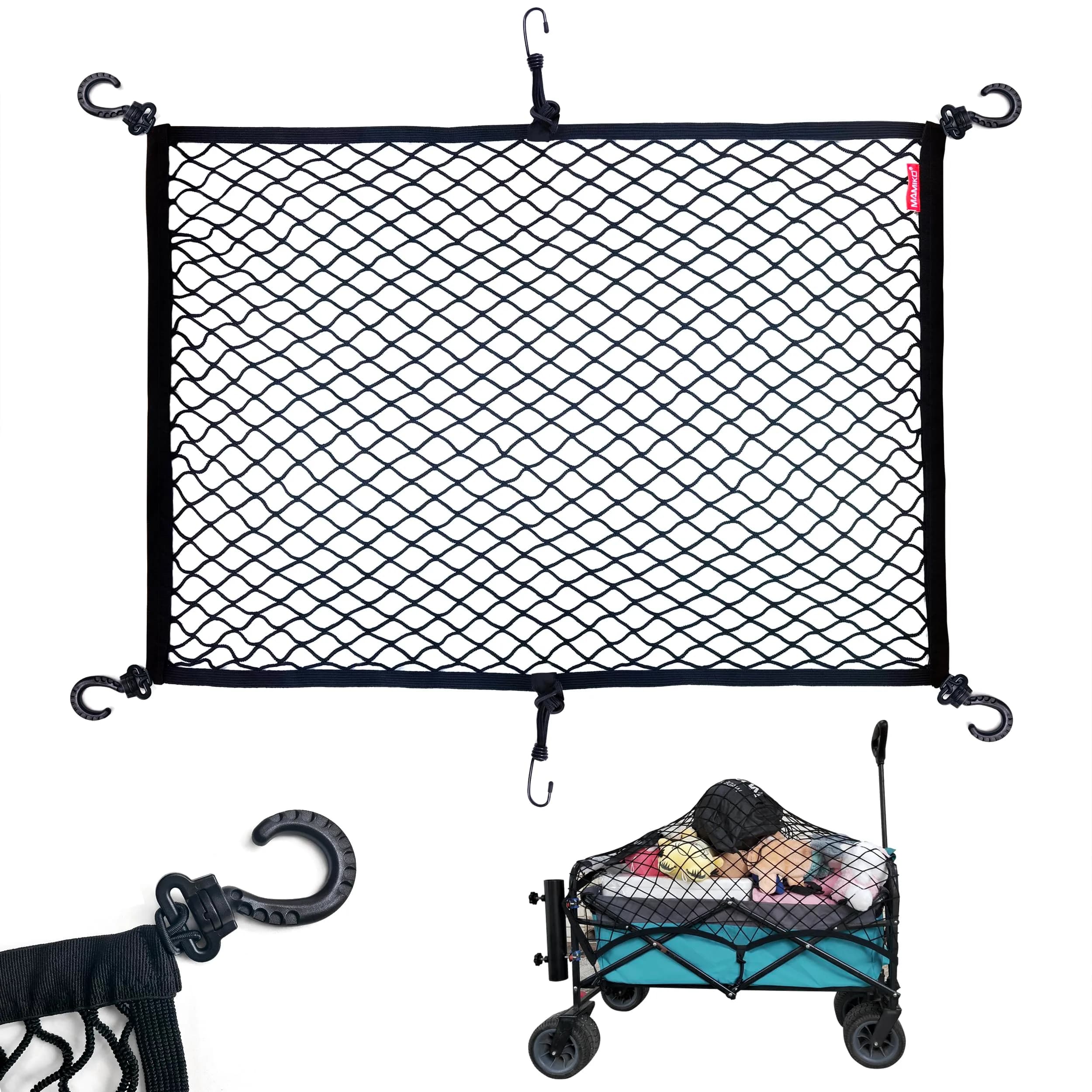 Mamiko Cargo Net for Utility Folding Wagon 24"X35.5"to 47"×71" | Heavy-Duty Elastic Nylon for Garden & Camping - main product image