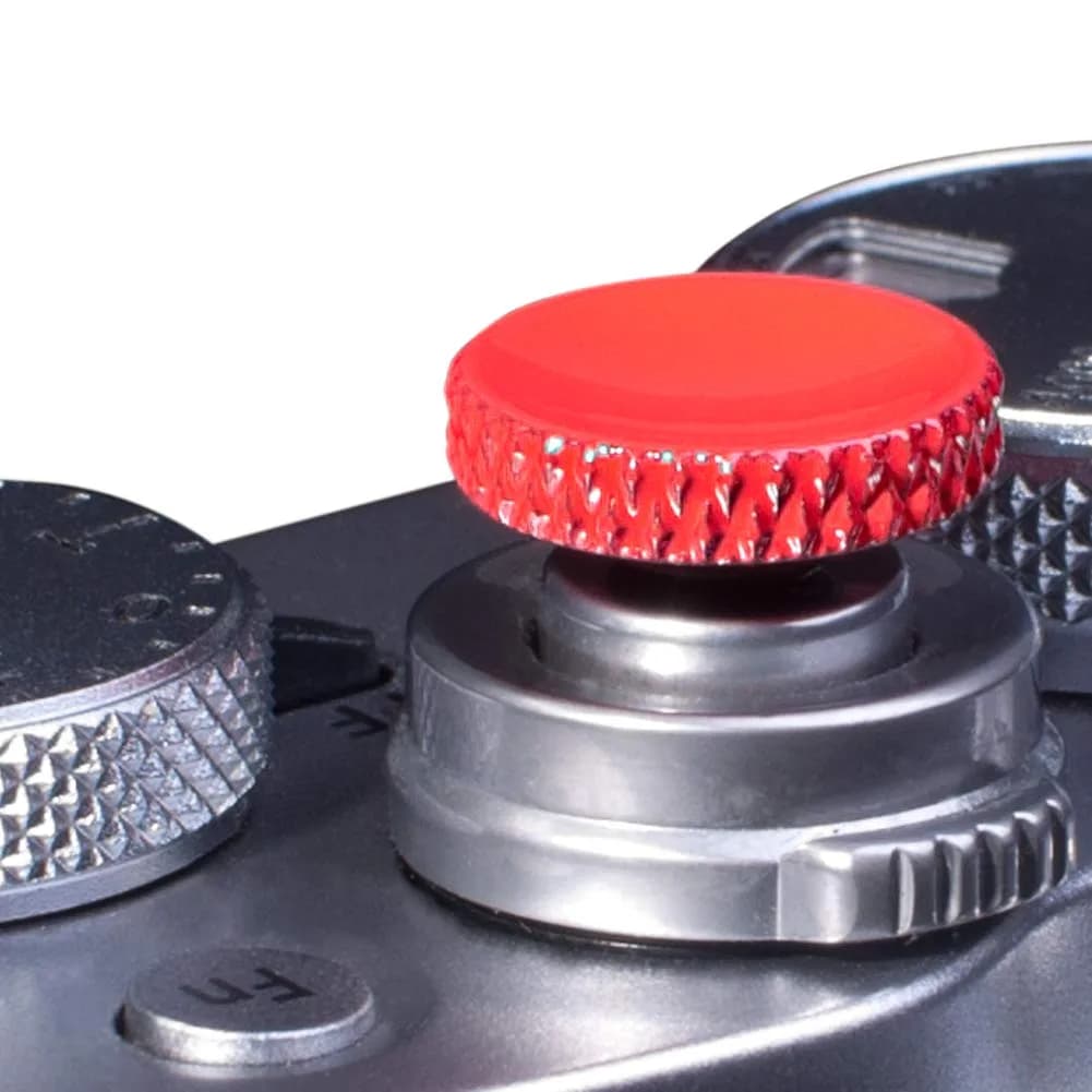 VKO Metal Soft Shutter Release Button Silver (2-Pack) | Compatible with Threaded Shutter Sockets — Red
