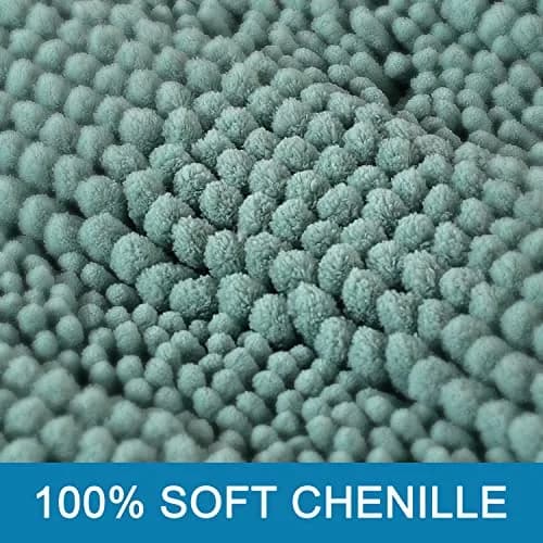 H.VERSAILTEX Thick Chenille Bathroom Rug Mat Set | Extra Soft & Absorbent, 2 Piece, Machine-Washable (47" x 17" + 17" x 24") thumbnail 2