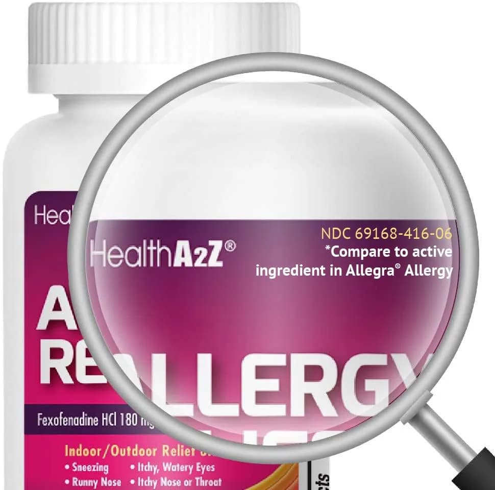 HealthA2Z Fexofenadine HCl 180mg | 24-Hour Allergy Relief, 120 Caplets thumbnail 4