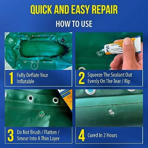 PVC Stitch AquaPro Liquid Patch Waterproof Repair Kit 20ml (0.67 Fl Oz) | For Inflatables, Pools, Hot Tubs & Gear thumbnail 4