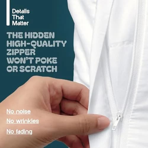 White Classic Zippered Pillow Protector Standard Size 51x66 cm (20x26 inches) | 6 Pack Soft Cotton Blend thumbnail 4