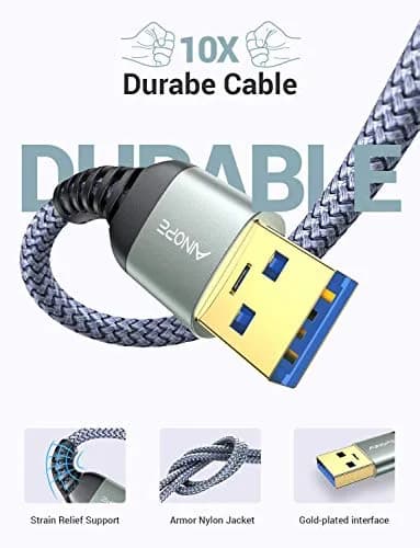 AINOPE USB to USB Cable 1.5FT | SuperSpeed Data Transfer, Compatible with External Hard Drives & Peripherals thumbnail 2