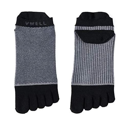 VWELL Men's Cotton Toe Socks No Show Five Finger Socks for Running, 4 Pairs | Breathable & Odor-Free thumbnail 3