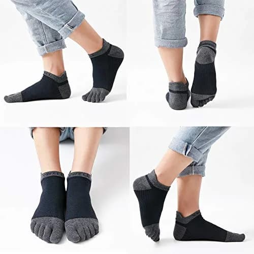 VWELL Men's Cotton Toe Socks No Show 7-11 | Breathable & Odor-Free thumbnail 2