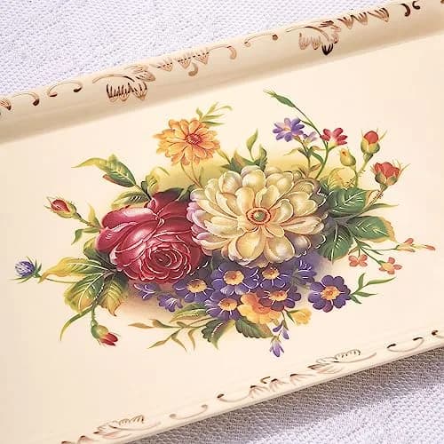 YOLIFE Ceramic Serving Tray Flowering Shrubs 34cm (13.5 inch) x 19cm (7.5 inch) | Elegant Porcelain Platter for Indian Homes thumbnail 2