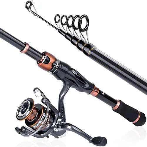 PLUSINNO Bronze Warrior Telescopic Fishing Rod and Reel Combo 2.10M (6.89FT) | Portable Freshwater Fishing Gear with 12+1 Bearings thumbnail 7