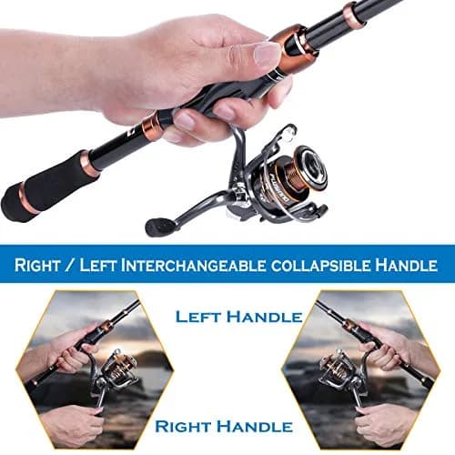 PLUSINNO Bronze Warrior Telescopic Fishing Rod and Reel Combo 2.10M (6.89FT) | Portable Freshwater Fishing Gear with 12+1 Bearings thumbnail 9