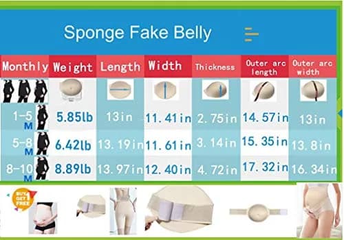 BIMEI Fake Pregnant Belly Pad 8-10 Months, Black | Realistic Sponge Pregnancy Tummy thumbnail 6