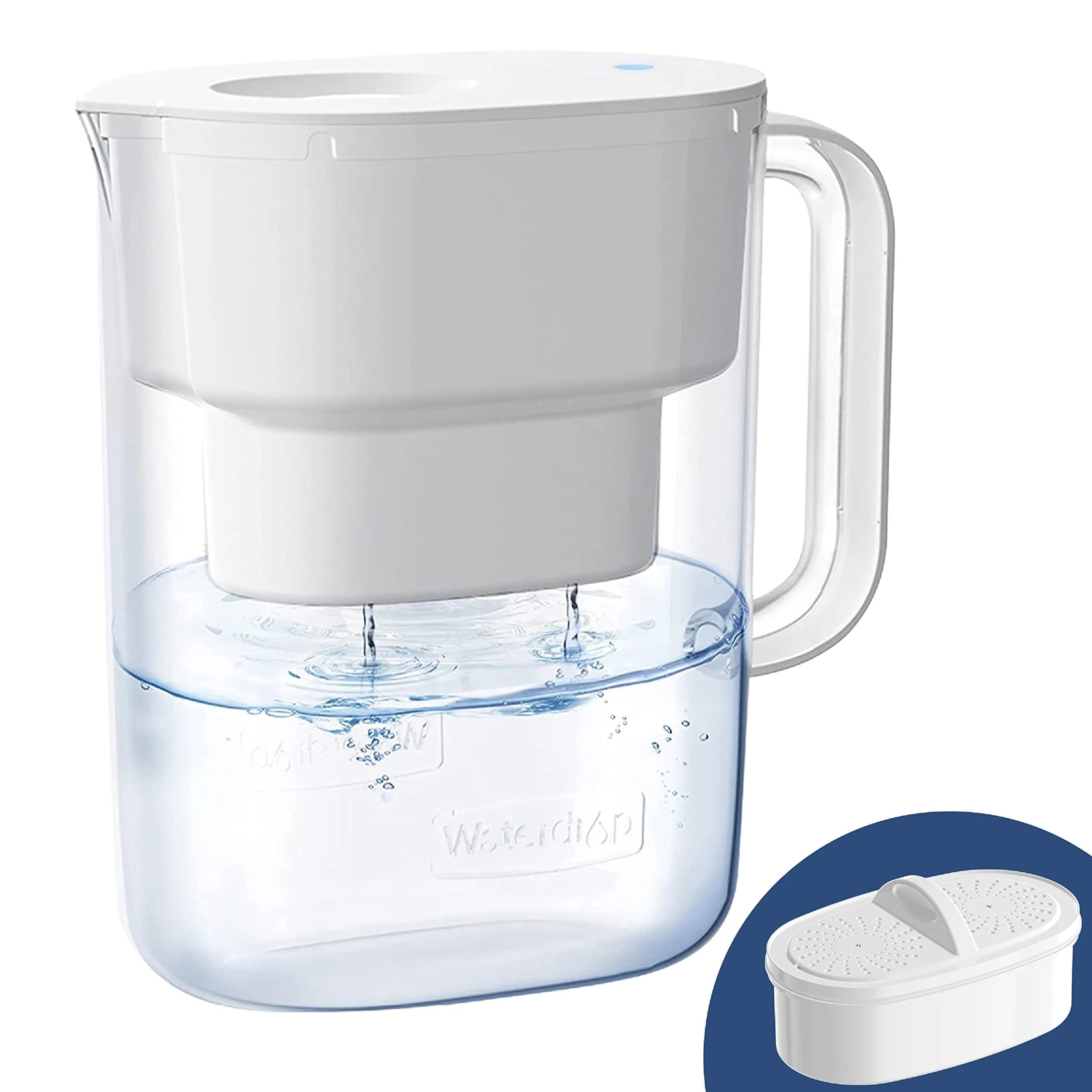Waterdrop PT-07B Water Filter Pitcher 2.27 kg (10-Cup) with 3 Filters | NSF Certified for PFOA/PFOS Reduction — White
