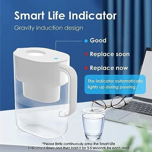 Waterdrop PT-07W Water Filter Pitcher 3.5L (10-Cup) | NSF Certified, 200-Gallon Filter, Reduces Chlorine & PFOA/PFOS thumbnail 7