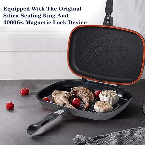 FastUU Double-Sided Pressure Frying Pan 46cm (18.1in) | Seals Food for Healthier Cooking thumbnail 4