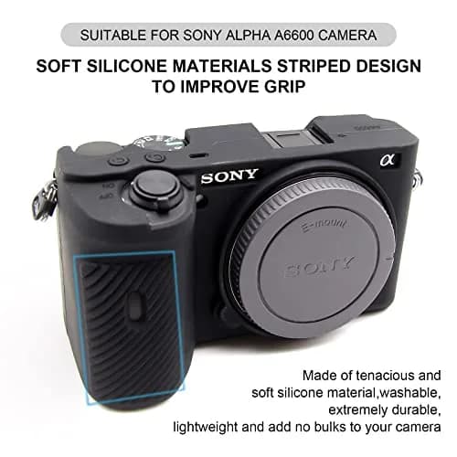 Easy Hood Silicone Camera Case for Sony A6600 Alpha 6600 ILCE-6600 Black | Compact & Durable thumbnail 2
