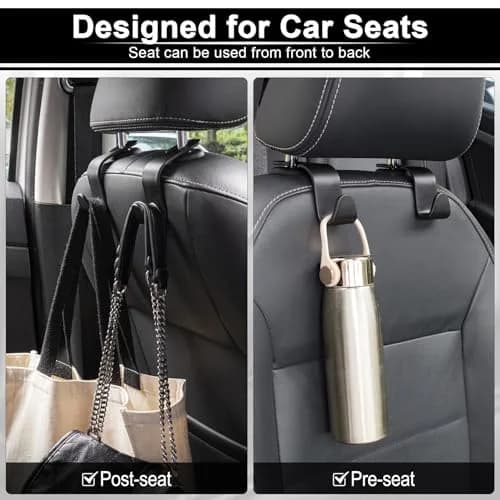 LivTee Car Seat Headrest Hook, 4-Pack | Heavy-Duty Car Organizer Supports 20kg thumbnail 6