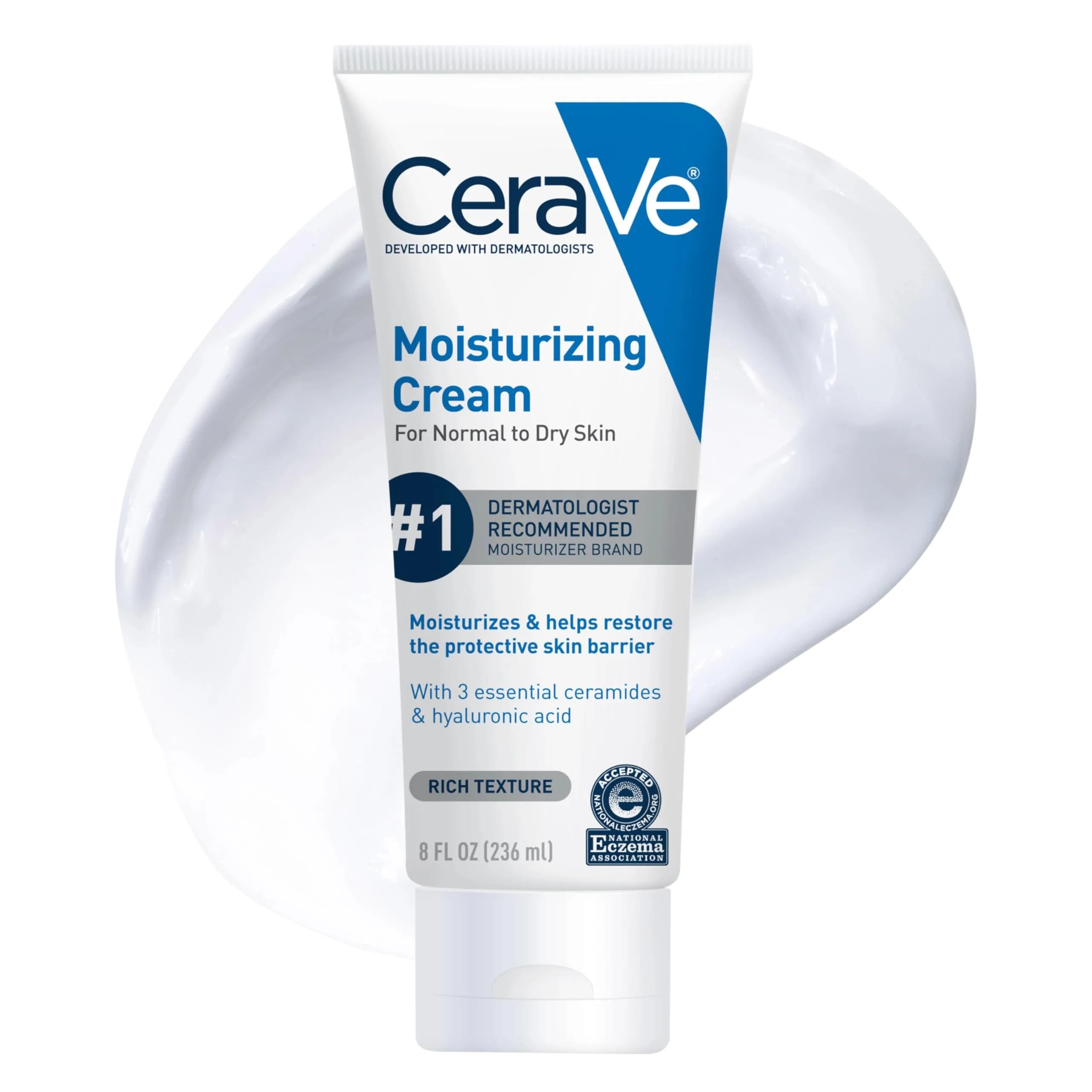 CeraVe Moisturizing Cream Face Body Moisturizer 237ml (8 Fl Oz) | Dermatologist-Developed Hydration