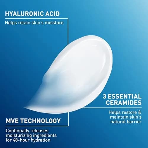 CeraVe Moisturizing Cream Face Body Moisturizer 237ml (8 Fl Oz) | Dermatologist-Developed Hydration thumbnail 3