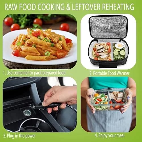 Zento Deals Heating Lunch Box – 12V Portable Mini Electric Warmer for Car Food | Compact, Lightweight & Safe thumbnail 5