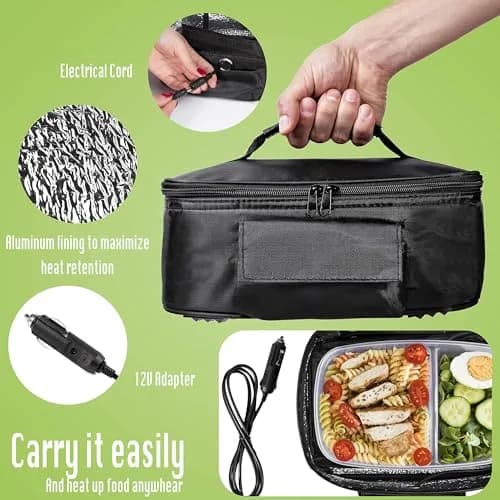 Zento Deals Heating Lunch Box – 12V Portable Mini Electric Warmer for Car Food | Compact, Lightweight & Safe thumbnail 2