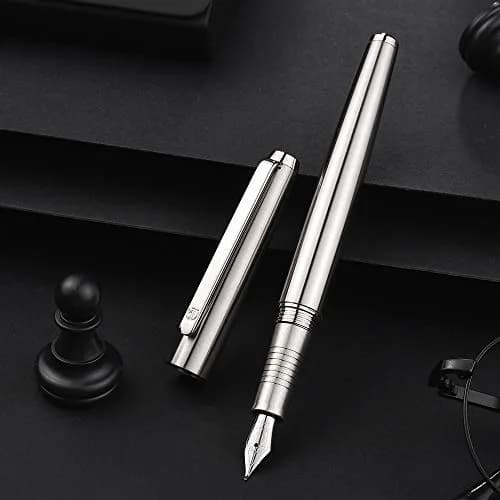 Lanxivi Stainless Steel Fountain Pen Bent Nib Art Calligraphy 138mm | Premium Fude Pen for Sketching & Signature thumbnail 3
