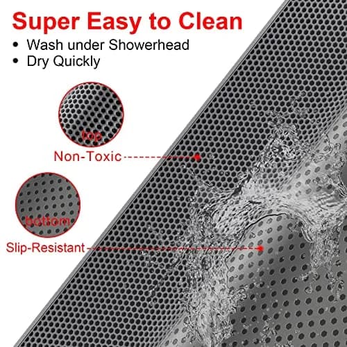 Waretary XL Cat Litter Mat 90cm x 76cm (36"x30") | Waterproof Scatter Control Grey thumbnail 7