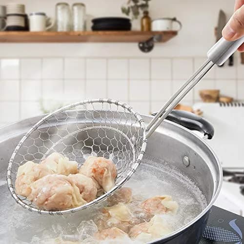 Letschef Stainless Steel Spider Strainer 15cm (6-Inch) | Handmade Asian Kitchen Skimmer Basket thumbnail 5