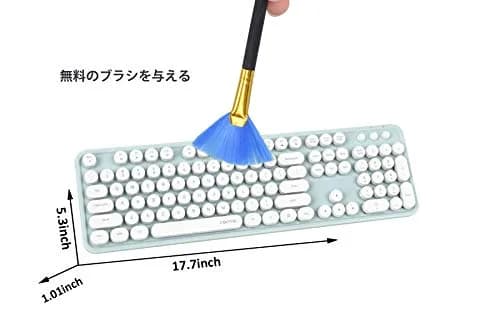 UBOTIE Colorful Wireless Keyboard and Mouse Combo (Green-White) 43.5cm x 13cm x 2.3cm | Plug-and-Play 2.4GHz Wireless for PC & Mac thumbnail 3