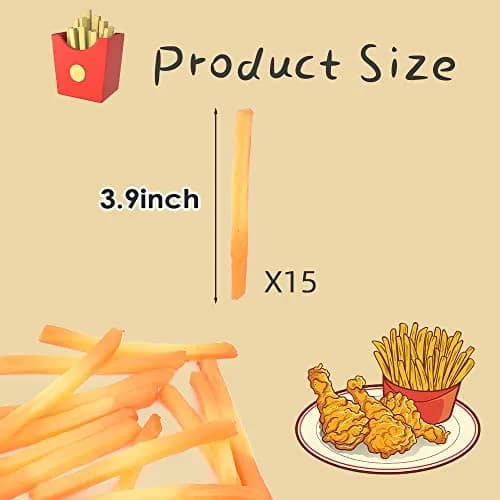 Hagao Fake French Fries 15 pcs | Realistic Polyurethane Play Food for Kitchen Decor thumbnail 6