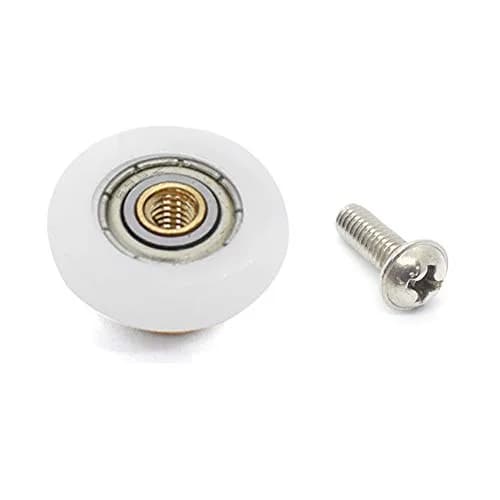 Linwnil Set of 4 Dia 19mm Stainless Steel Shower Door Wheels Rollers Runners, White, 19mm x 5mm | Suitable for Shower Enclosures & Steam Cabins thumbnail 6