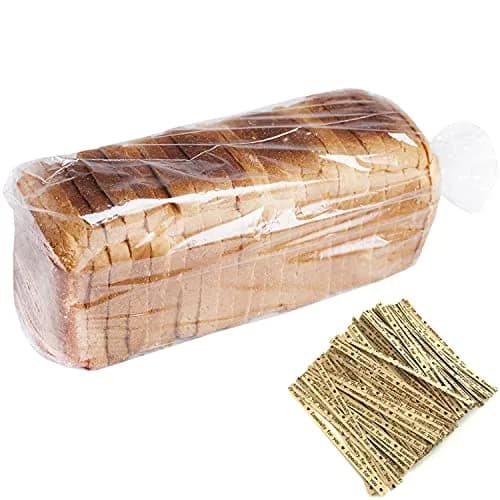 Morepack Plastic Bread Bags with Twist Ties 18x4x8 Inch (100 Pcs, Clear) | Gusseted for Large Loaves thumbnail 1