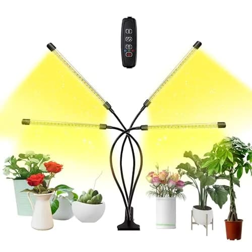 bseah Full Spectrum LED Grow Light with Timer 4 Tubes | 4500K Color Temperature, 15W thumbnail 1
