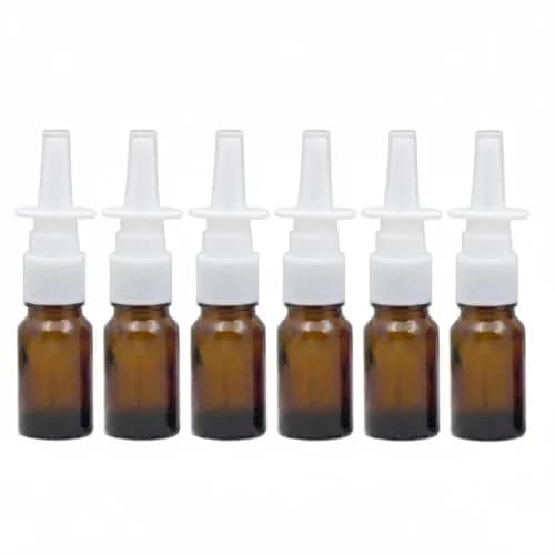 Happyupcity Refillable Glass Spray Bottle 10ml | Portable Brown Nasal & Cosmetic Container thumbnail 1