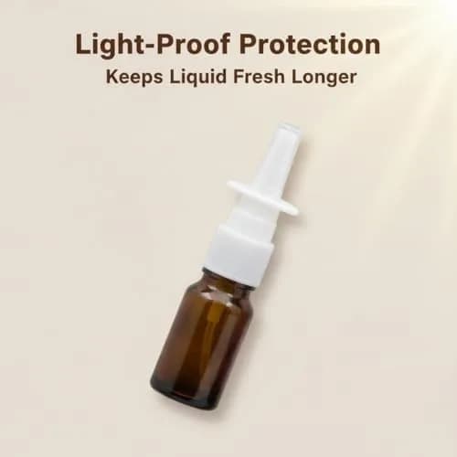 Happyupcity Refillable Glass Spray Bottle 10ml | Portable Brown Nasal & Cosmetic Container thumbnail 5