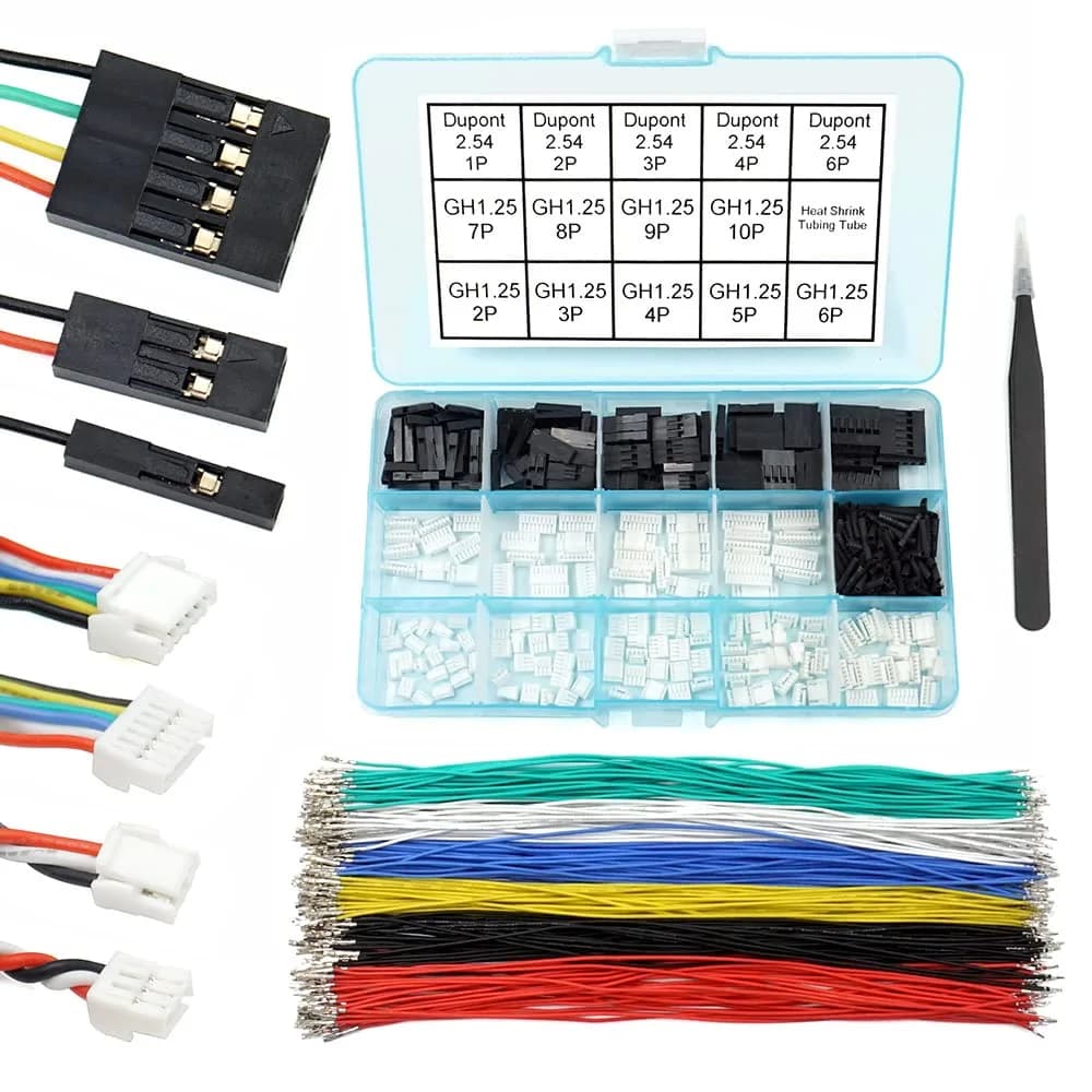 elechawk GH1.25 to Dupont 2.54 Pre-Crimped Cables and Connectors Kit 180pcs | Electronics Cable Connectors - main product image