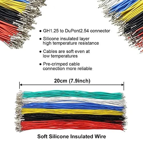 elechawk GH1.25 to Dupont 2.54 Pre-Crimped Cables and Connectors Kit 180pcs | Electronics Cable Connectors thumbnail 4