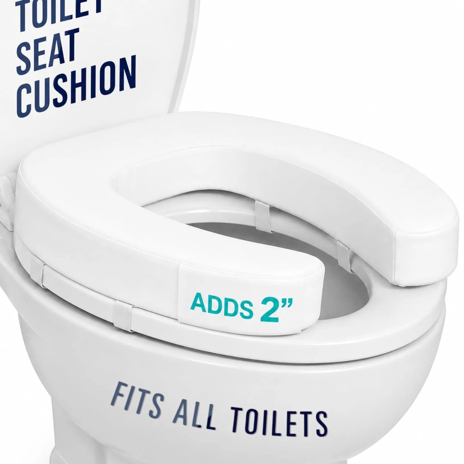 Vive Toilet Seat Cushion 2" Height (5.1 cm) - Soft Foam Padded for Standard & Elongated Seats - main product image