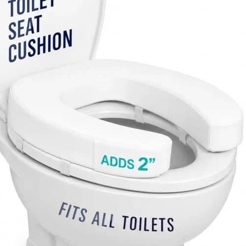 Vive Toilet Seat Cushion 2" Height (5.1 cm) - Soft Foam Padded for Standard & Elongated Seats thumbnail 1